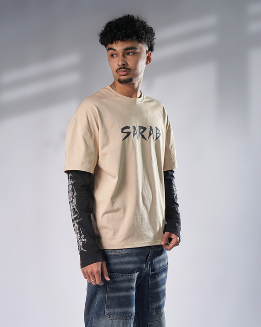 Gothic Beige Oversize Shirt UNISEX