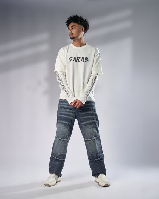 Gothic White Oversize Shirt UNISEX