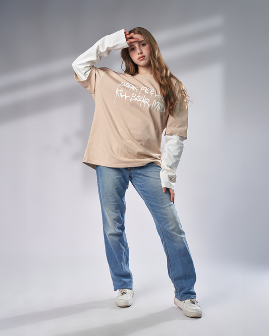Control Beige Oversize Shirt UNISEX
