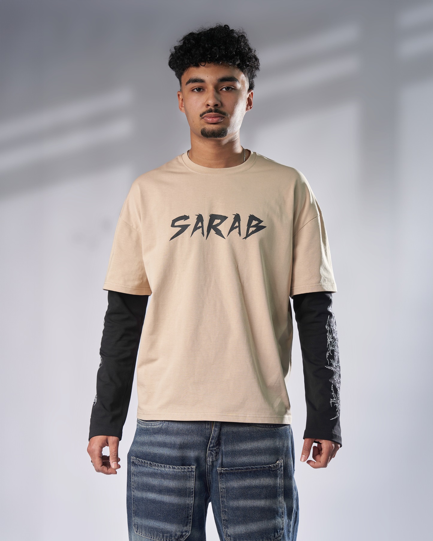 Gothic Beige Oversize Shirt UNISEX