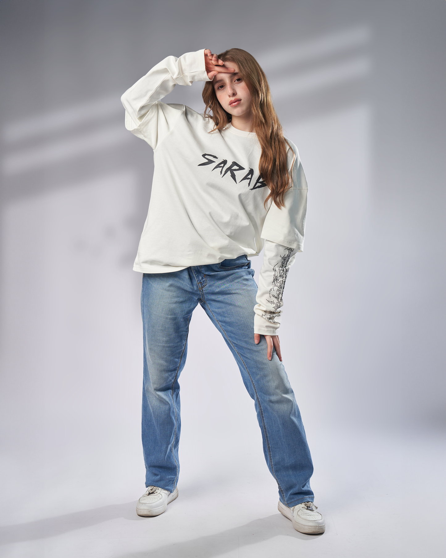 Gothic White Oversize Shirt UNISEX