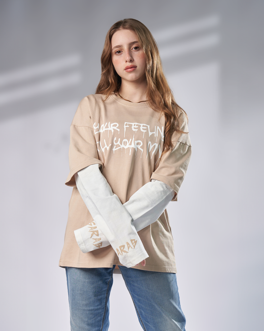 Control Beige Oversize Shirt UNISEX